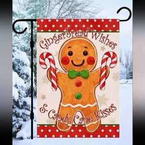 Gingerbread Wishes Holiday Flag Mix or Match, Double Sided